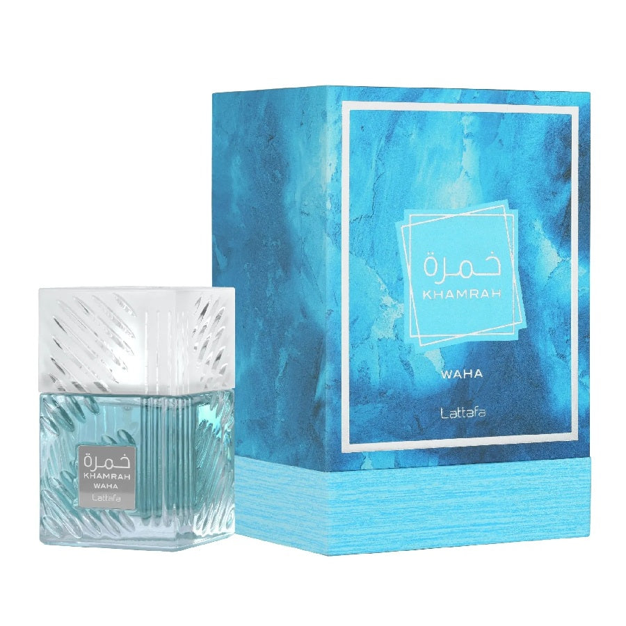 Khamrah Waha by Lattafa – 3.4 oz Unisex EDP – Fresh Aquatic Amber