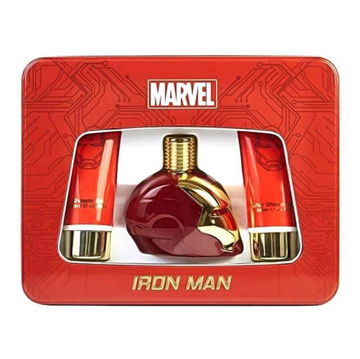 Iron Man By Marvel 3 Piece Gift Set in Tin EDT Spray For Men